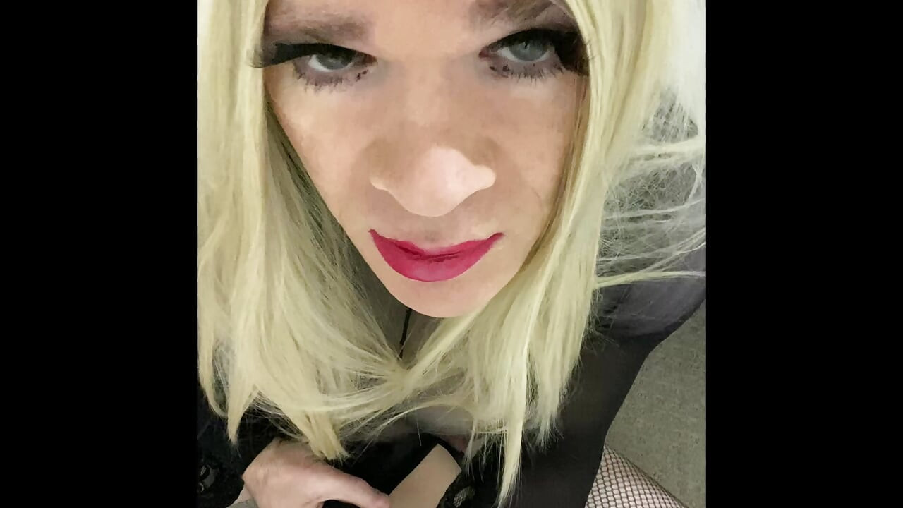 Part 3 with Sex Toys Crossdresser compilation sissy in lingerie thigh high stockings and heels shoots cum from her big cock