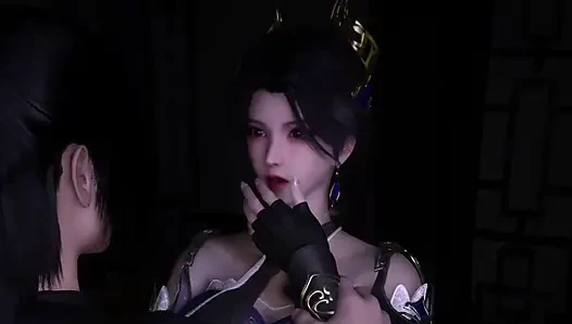 Симпатичную косплей-модель в горячем платье трахнул большой хуй 3D