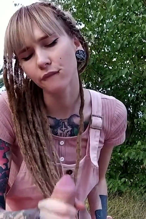 Skinny Girl Does Blowjob and Makes Him Cum with Her Feet