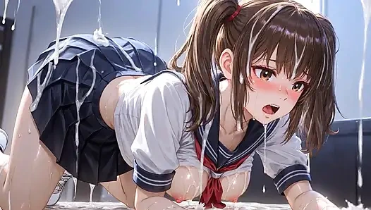 Студентку залили всем лицом