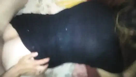 While Recording with the Cell Phone I Took Her From the Side with Her Black Dress Raised