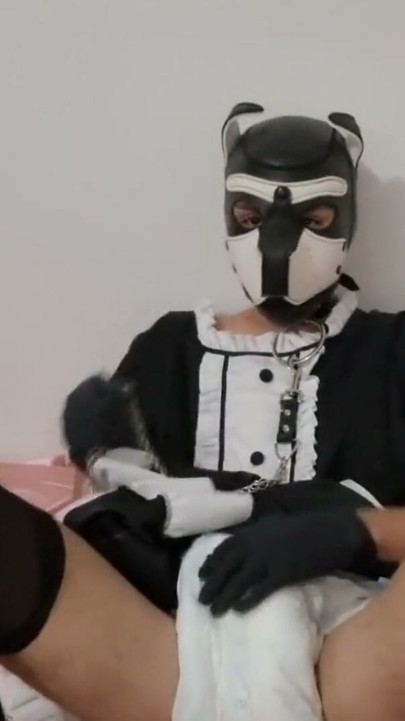 Maid Diaper Pup Jerks And Cums In His Diaper | Clip 1
