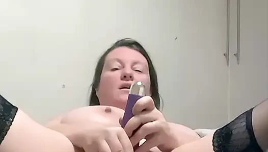 Iphone Version Butterfly Position Solo Selfie in Stockings