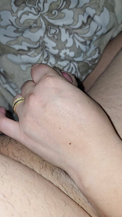 Step mom handjob step son dick after her husband funeral