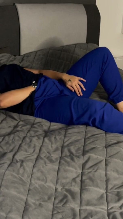 Masturbation multiple orgasms Satisfyer fingering clitoris I come twice after work on the bed twitching trembling moaning | Clip 1
