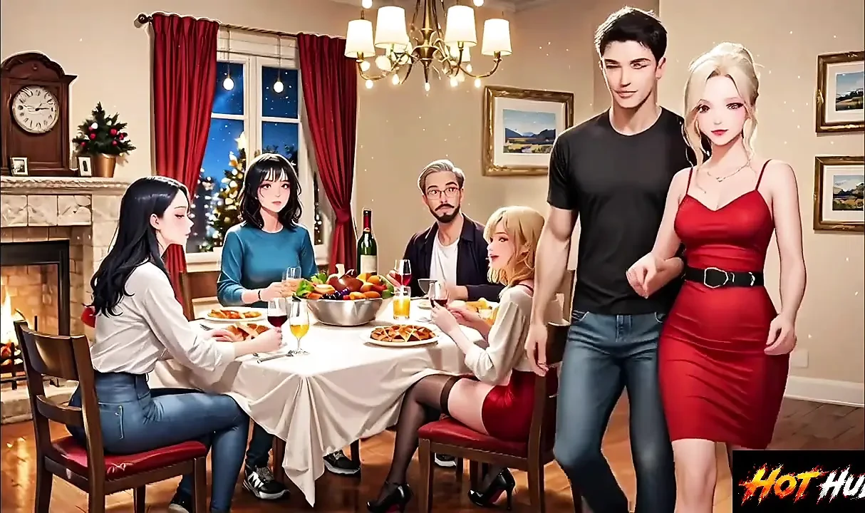 Stepmom and stepson fucks in the family party cristmas party Fucking in the bedroom
