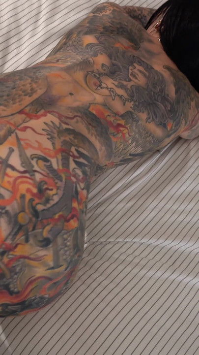 Tattooed Vixen Michelle Masque Rides a Stud for a Facial