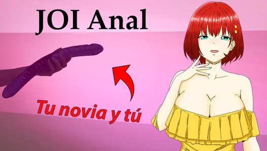 Spanish JOI Anal hentai: tu novia quiere probar su dildo doble.