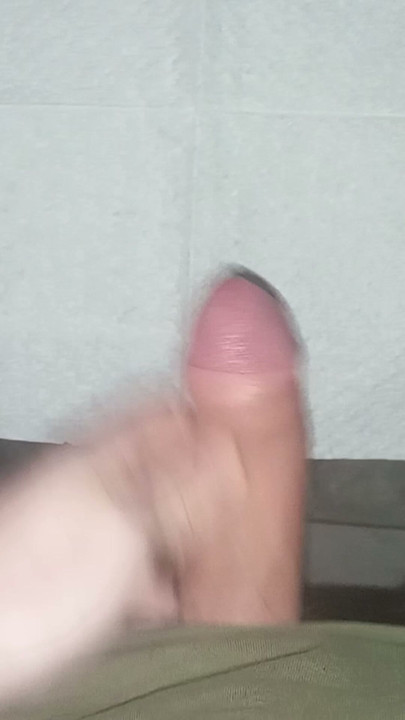 A horny cock ejaculates at night