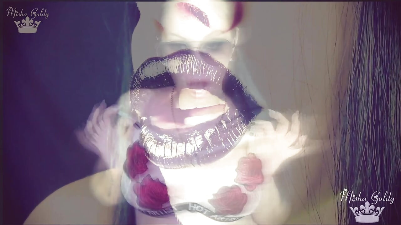 Glossy lips and big tits mind fuck with joi and cum countdown