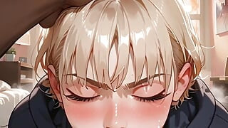 Petite babe deepthroats giant BBC