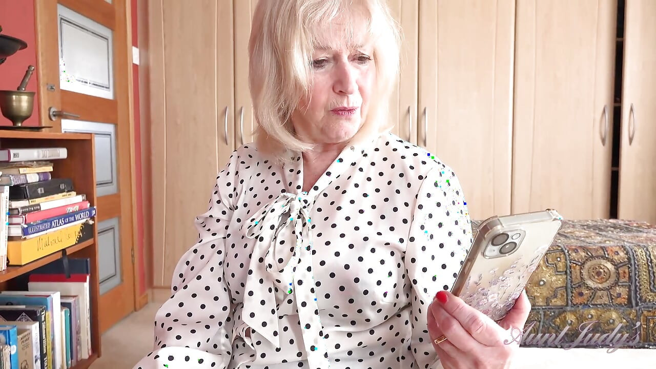 Your 69yo Busty GILF Stepmom Louise Catches You Watching Mature Porn