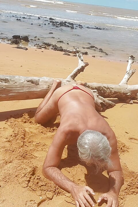 Ladysilva in panties on the beach what a hot ass wanting a male to fuck