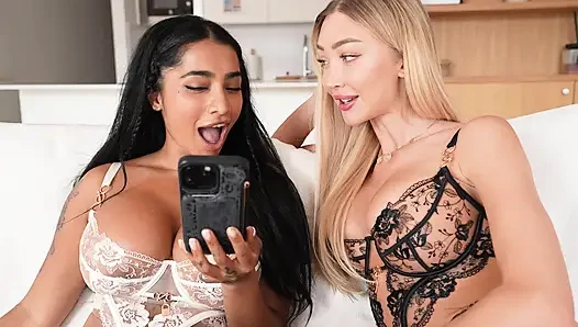 We Fucked a Random Guy From Tinder and He Made Us Squirt so Much! - Yasmina Khan - Frances Bentley