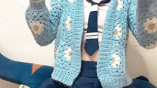Hana wear si gadis kampus lagi cosplay di depan kamera seks di hari barunya