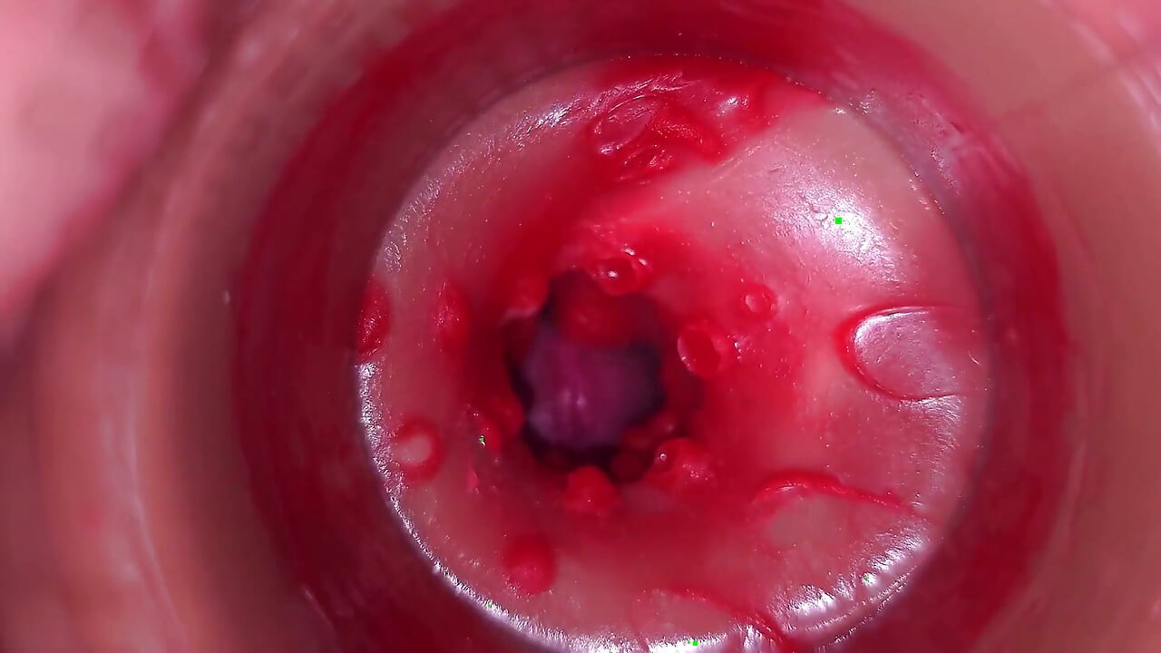Kamera i vagina, livmoderhalsen POV, creampie