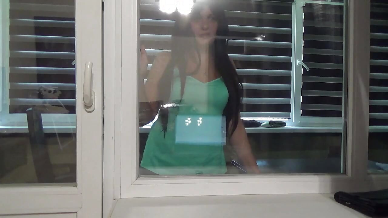 Pressed big titts outside the window! Please let me in!