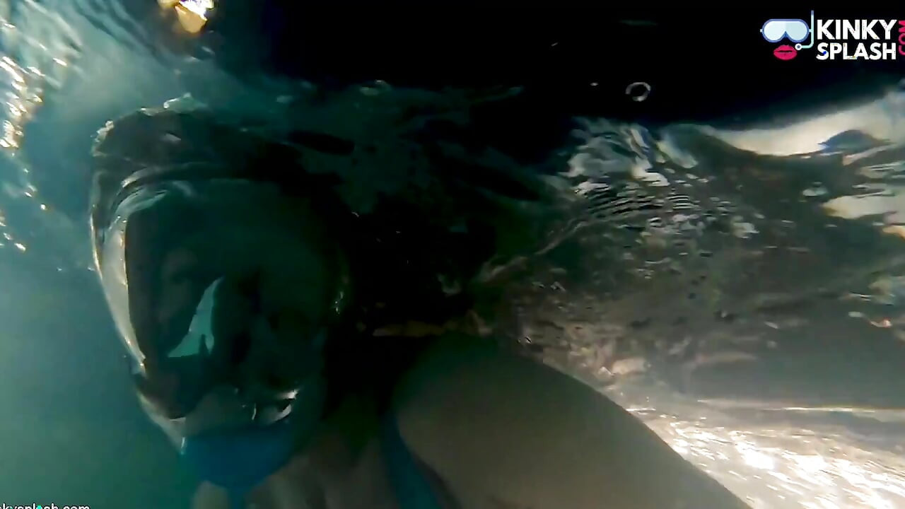 Night Swim in Latex Swimsuit & Full Face Mask