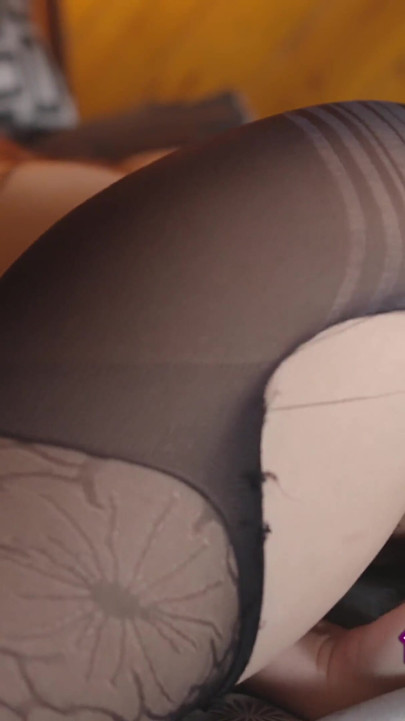 Young ginger Scarlett Mae rips her pantyhose to finger fuck her perfect pussy