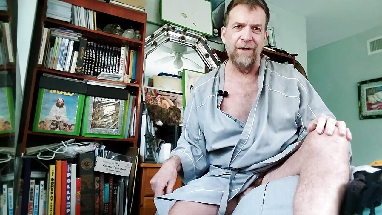 You See Pops Big Floppy Cock and Man Sack in His Robe