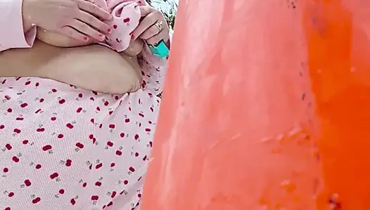 In the Snow She Dont Care in the Woods Naked No Underwear