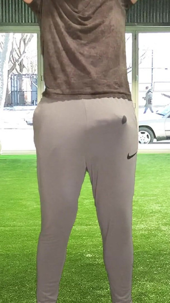 Thrilling moment from "Public dick flash and cum in pants in the gym"