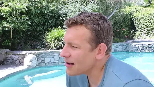 Squirting Poolside Slut Drenched in Cum and Juices