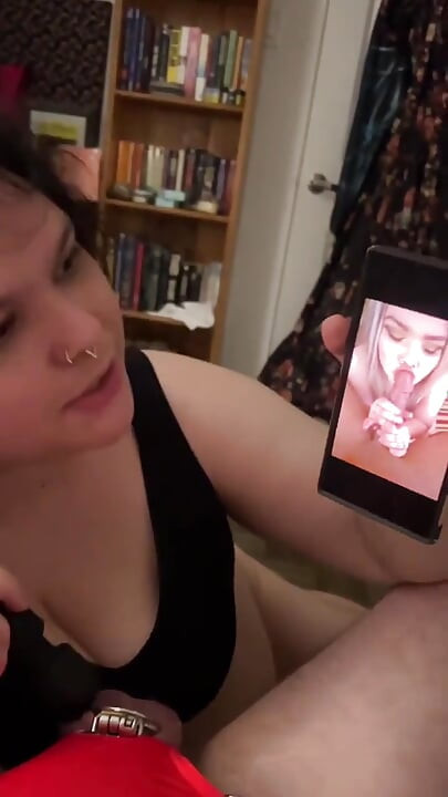 Kyskhet cuck retas! Dirty Talk Sph &visar honom bilder av mig med min tjur! Vibrator stimulerande