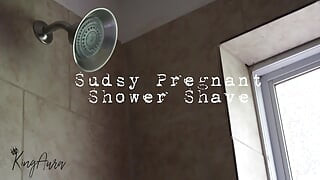 Pregnant Sudsy Shower Shave
