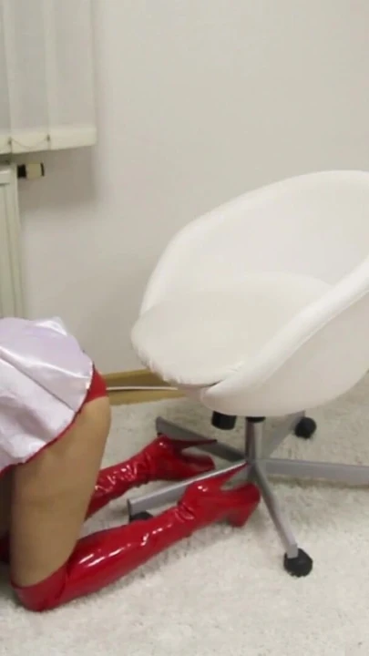Captivating moment from "German MILF Nurse Katie Gives Young Virgin Boy His First Blowjob"