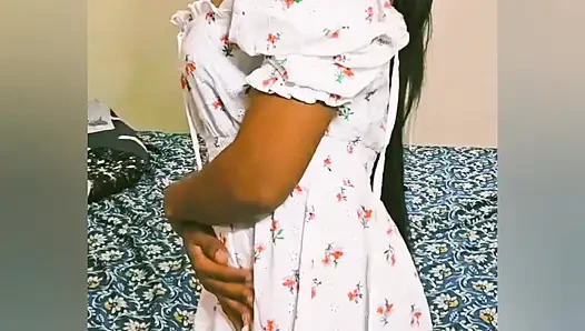 Pt 6 Izha mallu kerala wife striping dress. Hot brunette from India remo...