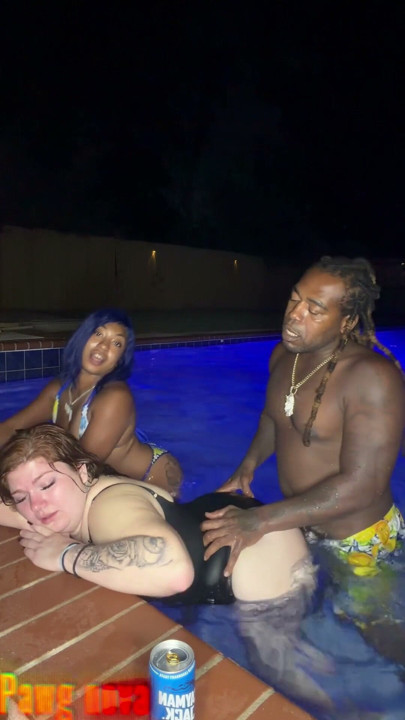 At the pool with my best friend Fijii pornbox and Str8rich fucking us hard no mercy | Clip 1