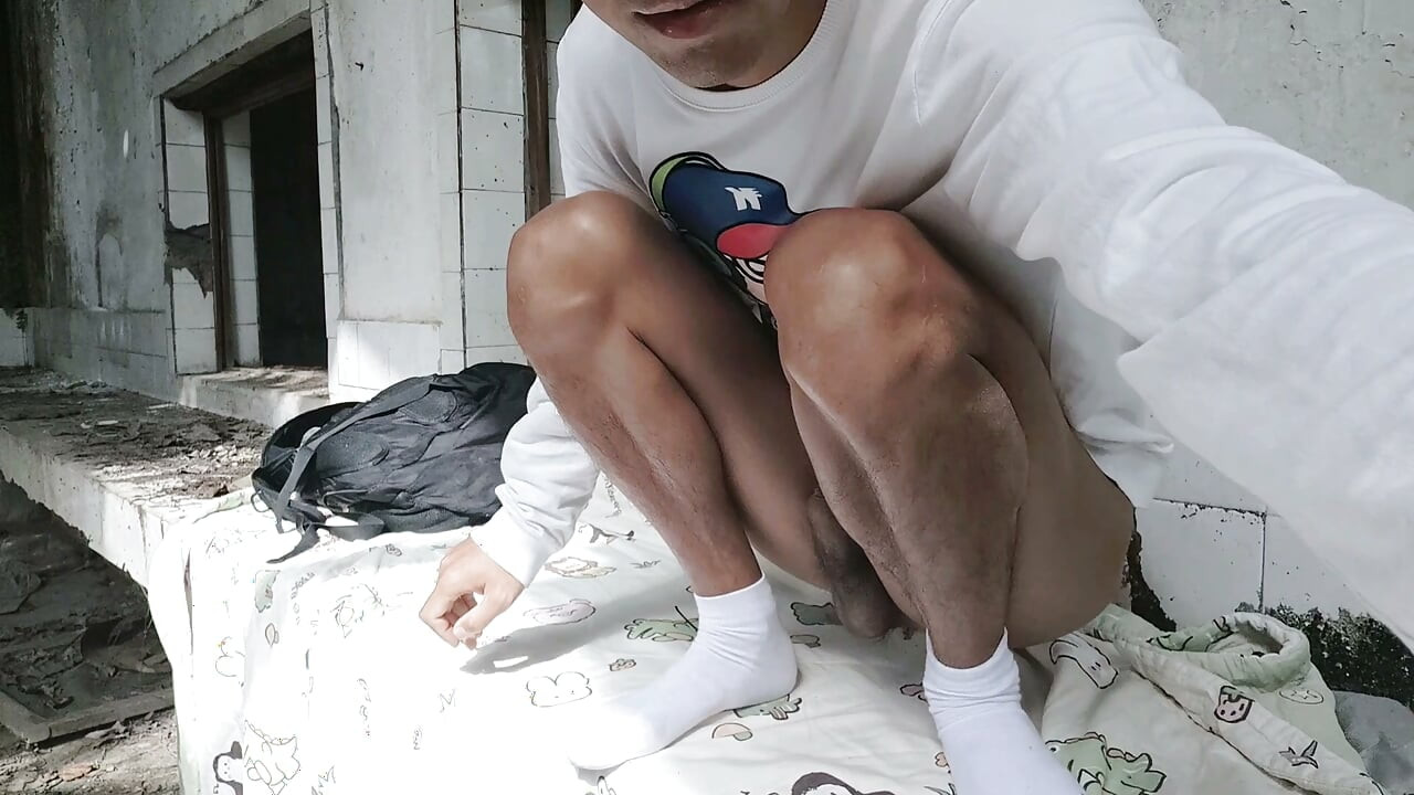 Mischievous Boy's Birthday Special: Masturbation, Moaning, and Ejaculation in the Kitchen of an Abandoned Academy
