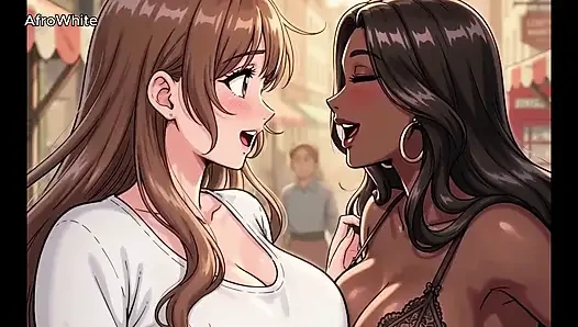 AI generated Hentai animated anime cartoon of a honey big boobs slim british curvy student  fucking her crush raw, no condom
