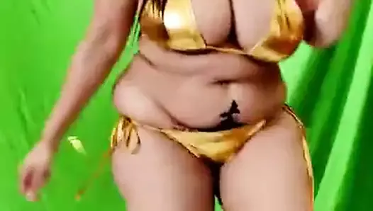 My sexy shonabhabi in golden bikini