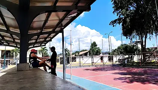 Park Hookup: Busty Latina's Secret Affair with Athletic Stranger