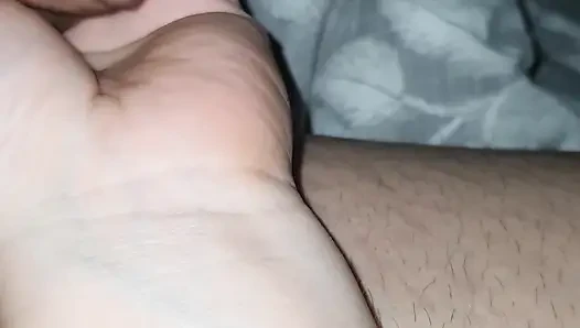 Cheating Step Mom Impressed by Step Son Size and Handjob his Dick