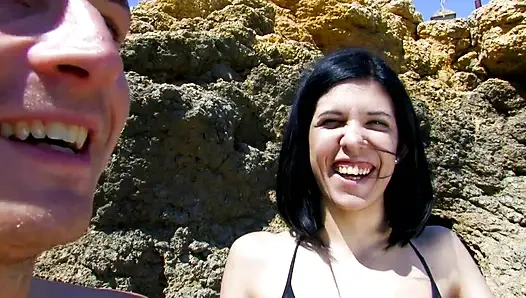 Small titted Spanish teen gets fucked outdoors