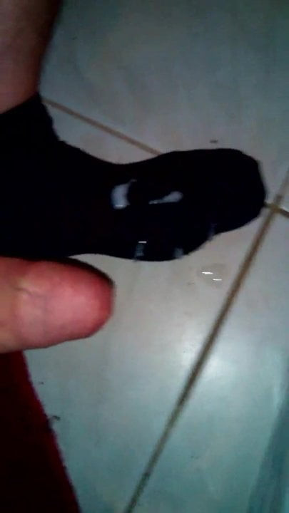 cum on my sneaker socks 1