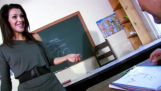 Sexy milf teacher roughly fucked by a bad student