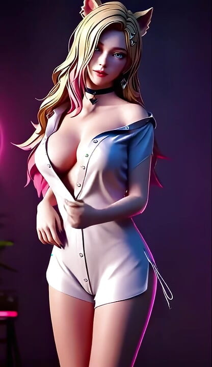 Ahrijin zavodljivi ples (Marian Hill - One Time) LOL 3D Dance AI generirao necenzurirani Hentai Cosplay