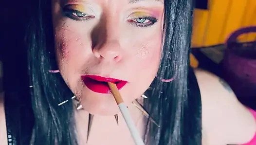 She's The Best At What She Does! Tina Snua Lighting Up A Cigarette With Matches & Smoking In Gloves