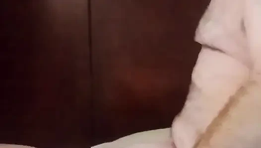 He strokes and talks dirty until she can't take it