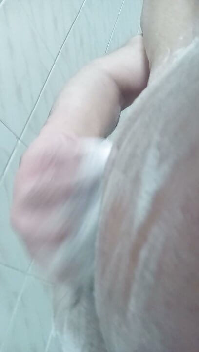 Washing my ass while showering