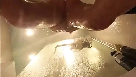 Webcam Under Stepsisters Bath. Wet Pussy After Sex with Boyfriend