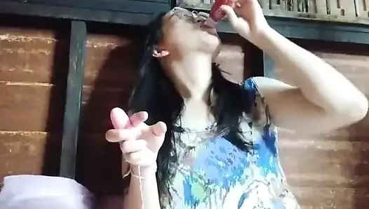 horny Asian girl get wet and masturbate