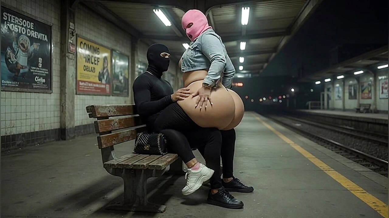 "Masked Stranger Grabs Thick BBW Ass at Empty Train Station"