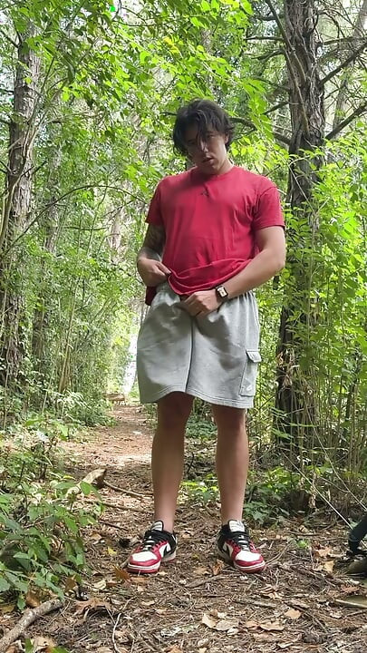 Italian gay guy strips outdoors, fucks his ass with dildo and drinks his cum