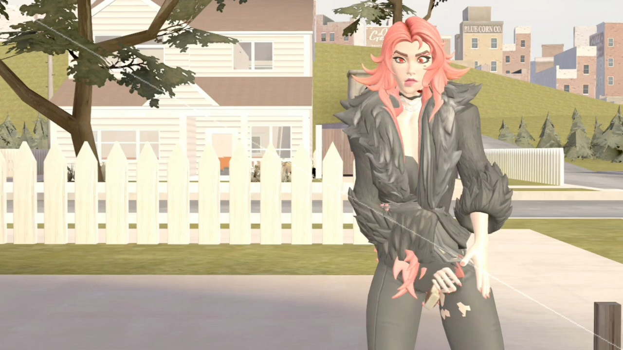 Escena sexy con efecto 3d de personaje sexy
