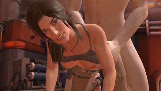 Lara Croft nimmt einen riesigen Schwanz in den Arsch: Tomb Raider-Parodie